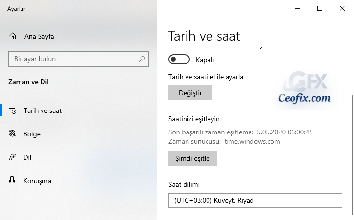 Windows 10'da kış saati uygulaması nasıl kapatılır?