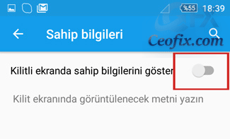 Kilit Ekranda Sahip Bilgileri Görünsün