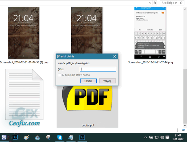 PDF Belgesi şifrele