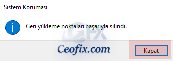 Sistem Geri Yükleme Nasıl Kapatılır Ve Neden Kapatılmalı