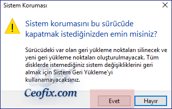 Sistem Geri Yükleme Nasıl Kapatılır Ve Neden Kapatılmalı