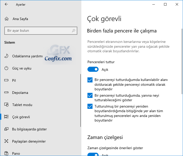 Windows 10 'da Çoklu Görevler Nasıl Ayarlanır