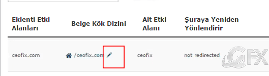 CPanel de Addon Domain Dizini Nasıl Değiştirilir