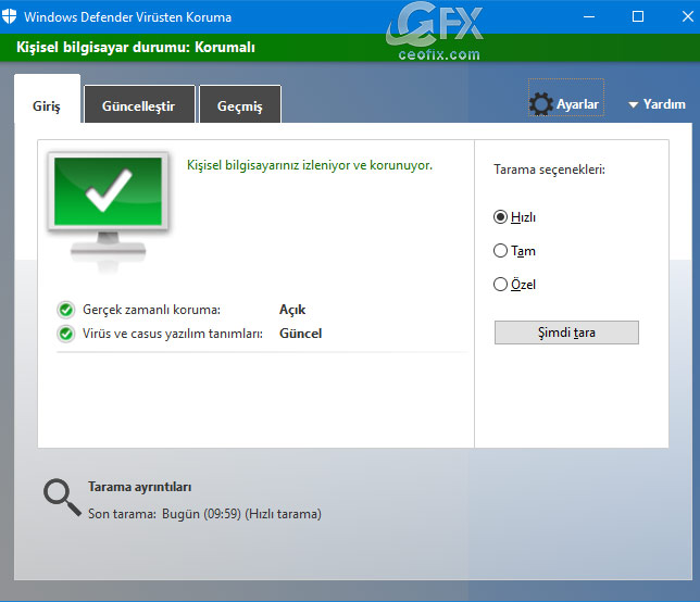 Yenilenen Windows Defenderi Klasik Görünüme Nasıl Alırım