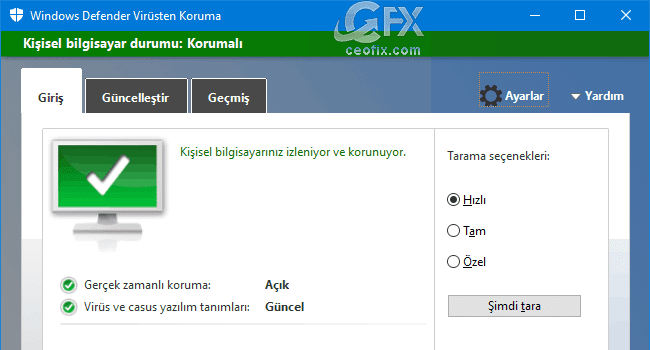 Yenilenen Windows Defenderi Klasik Görünüme Nasıl Alırım