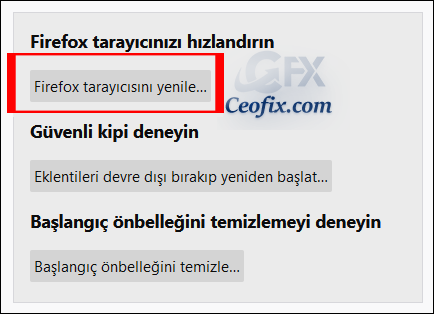 firefox yenile