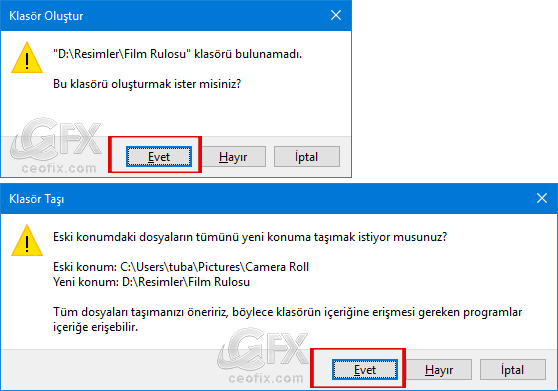 yeni konuma taşı