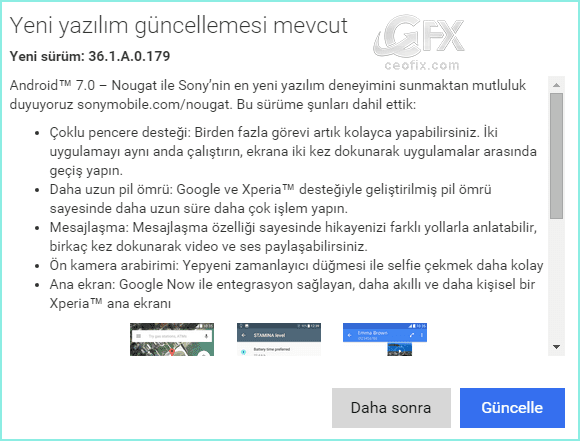 android güncelleme