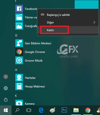 uygulama kaldır