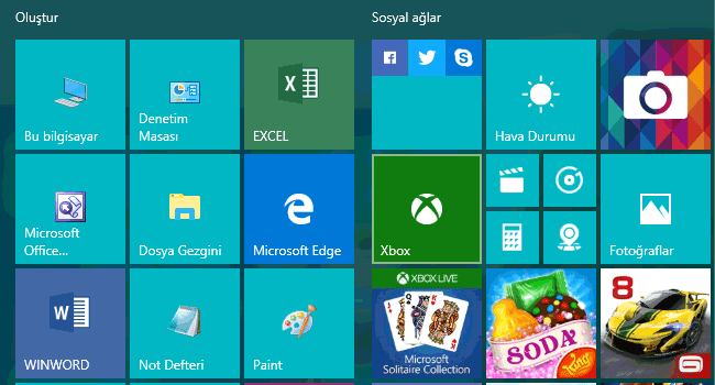 Windows 10 Metro Menüde Canlı Klasör Nasıl Oluşturulur?