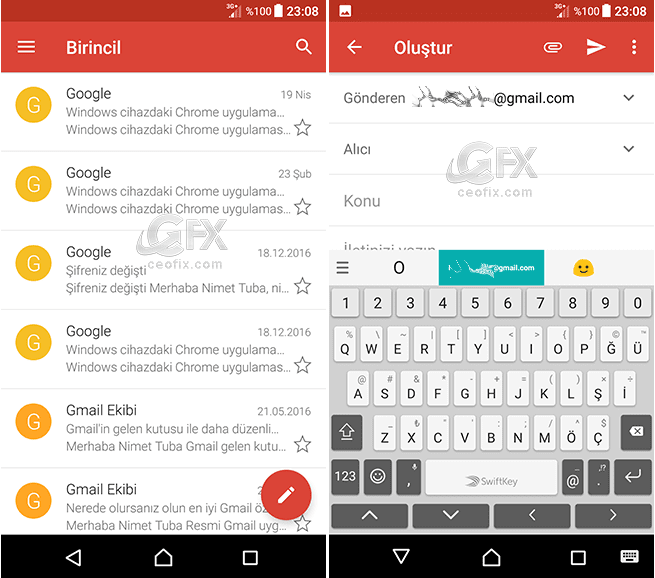 Android Cihazlarda Gmaile Ek Dosyalar