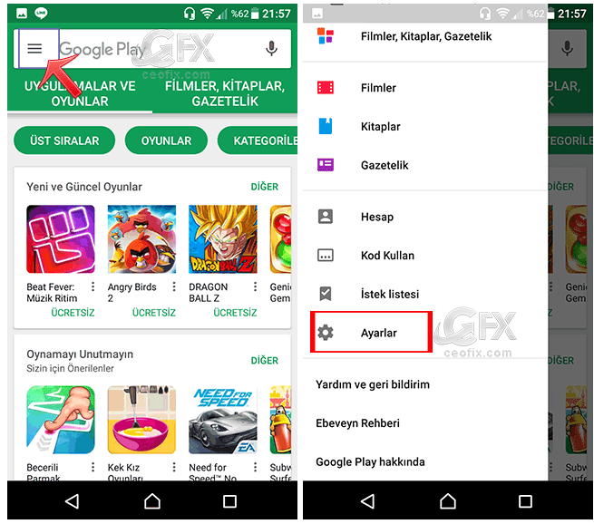 google play store da arama geçmişi