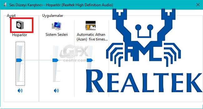 Realtek High Definition Audio Masa Üstüne Kısa Yol Ata