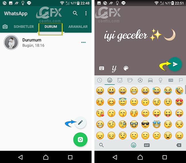 Whatsapp Durumuna Yazılı Mesaj Ve Gif Nasıl Eklenir