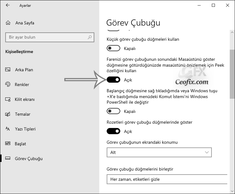 Windows 10'da Masa Üstü Ön İzleme Nasıl Aktif Edilir