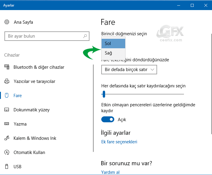 fare ayarları