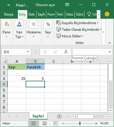 3 Farklı Yöntem İle Excel'de Bir Sayının Karekökünü Bulalım