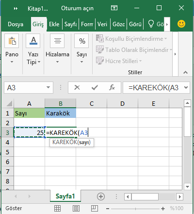 3 Farklı Yöntem İle Excel'de Bir Sayının Karekökünü Bulalım