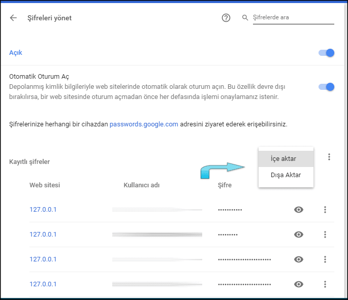 Google Chromeda Şifreler İçe Ve Dışa Nasıl Aktarılır?