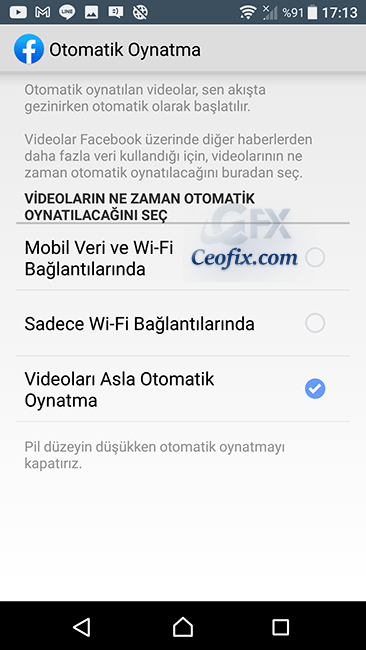 Videoları Asla Otomatik Oynatma.
