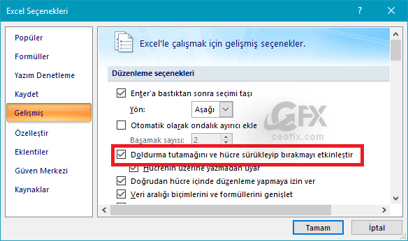 Doldurma tutamağı
