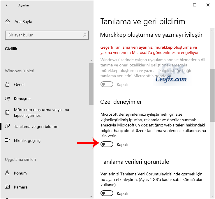 Windows 10'da Gizliliğini Koru