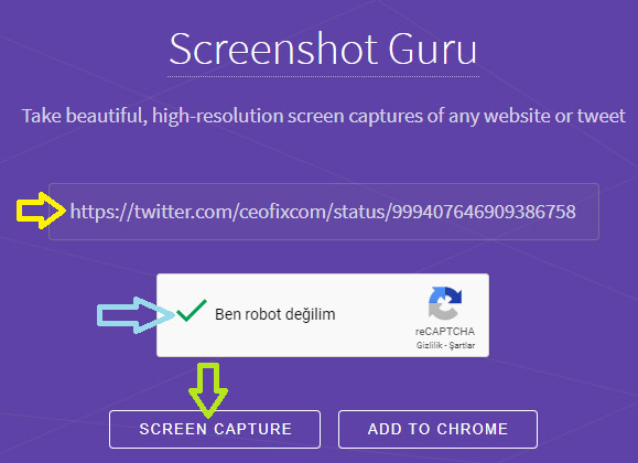 bir tweet'in ekran görüntüsünü alma-www.ceofix.com