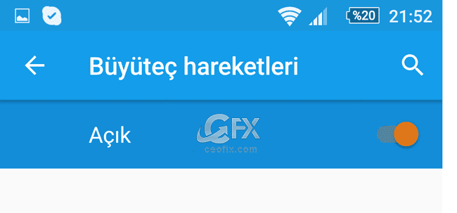 Android Cihazlarda Büyüteç