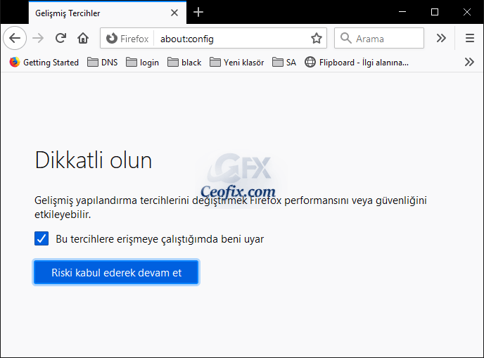 Fİrefox about:config
