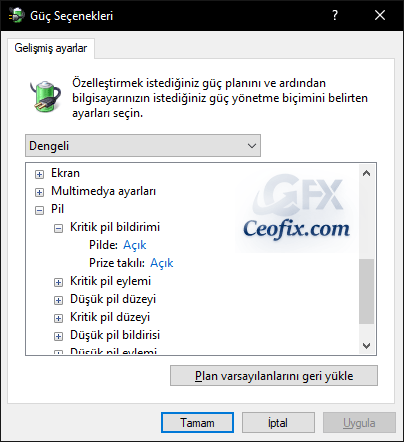 Kritik pil bildirimi