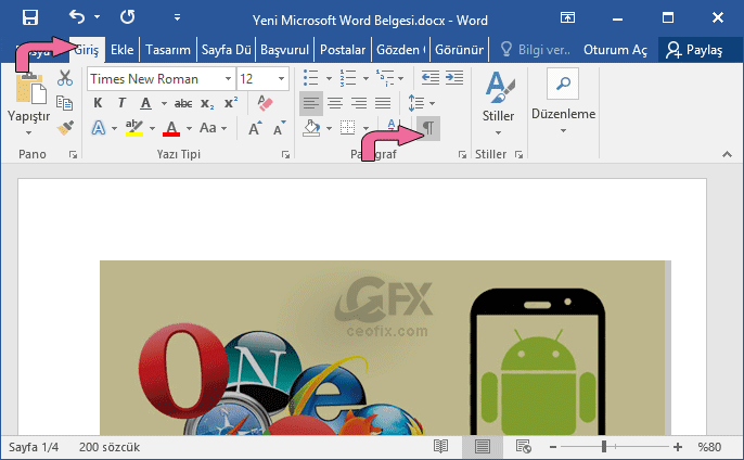 Microsoft Word Belgesinin Sonundaki Boş Sayfaları Silin