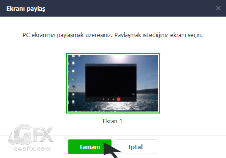 line Ekran paylaşımı