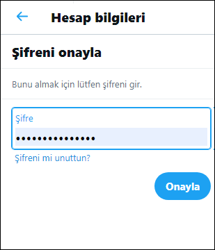 Hesap bilgileri