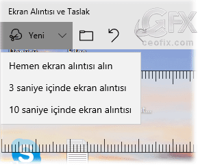 Ekran alıntısı ve taslak uygulamasında nasıl ekran görüntüsü alınır?