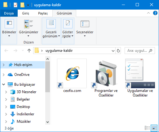 Windows'da Uygulamaları Kaldır-Program kaldır