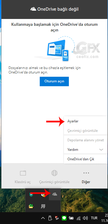 OneDrive'ın otomatik açılmasını devre dışı bırakın: