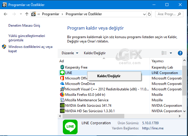 programlar ve özellikler