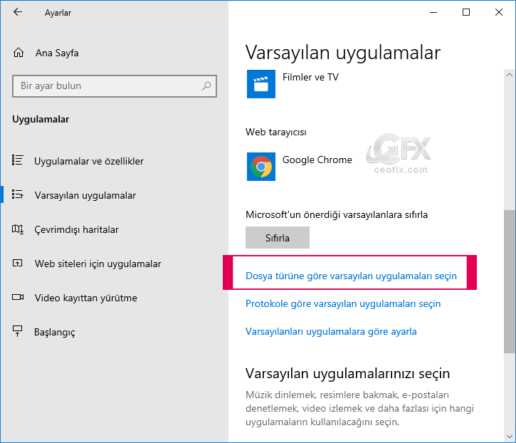 Windows 10 'da ilişkilendirilmiş bir dosya nasıl değiştirilir?