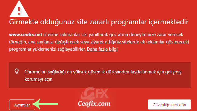Girmekte Olduğunuz Site Zararlı Programlar İçermektedir