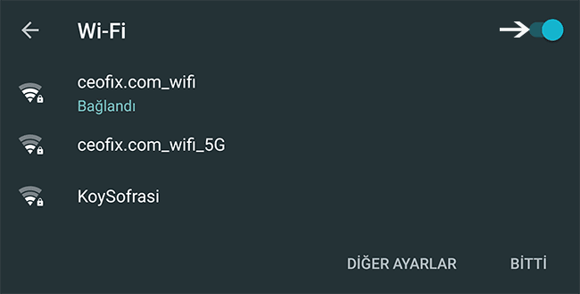 Wi-Fi ve mobil ağ- mobil ağ Wi-Fi arasında nasıl geçiş yapılır?