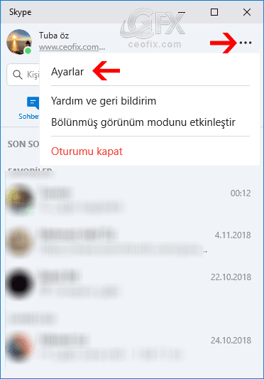 Skype ayarlar