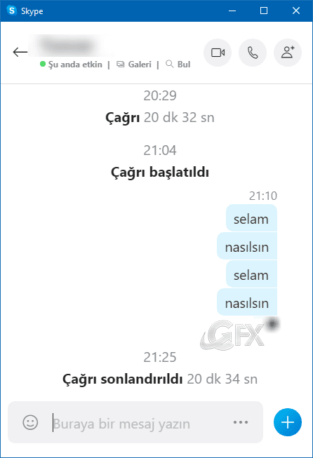 Skype mesajlaşma: Yazı boyutu daha geniş: