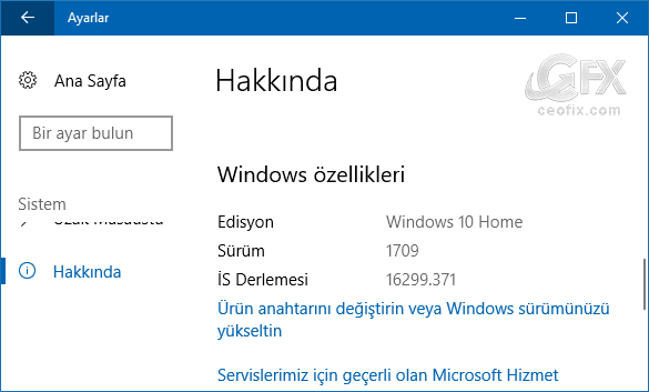 Windows özellikleri