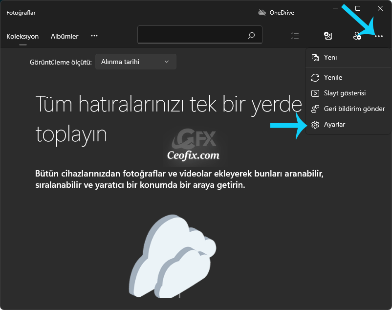 windows 10 fotoğraflar ayarlar