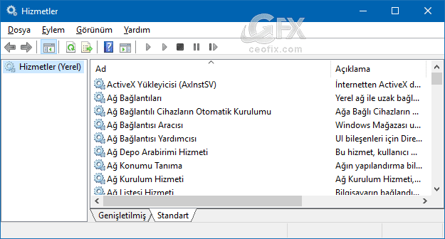 Windows'daki Tüm Servislerin Bir Listesini Oluşturalım