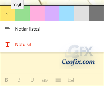 Yapışkan notlar nasıl renklendirilir?