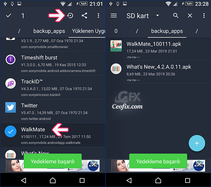uygulamaları .apk dosyası formatına dönüştür