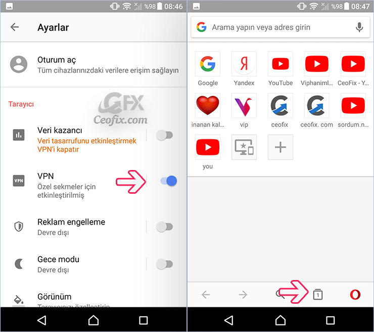 Android telefonda süresiz ve ücretsiz VPN kullan: