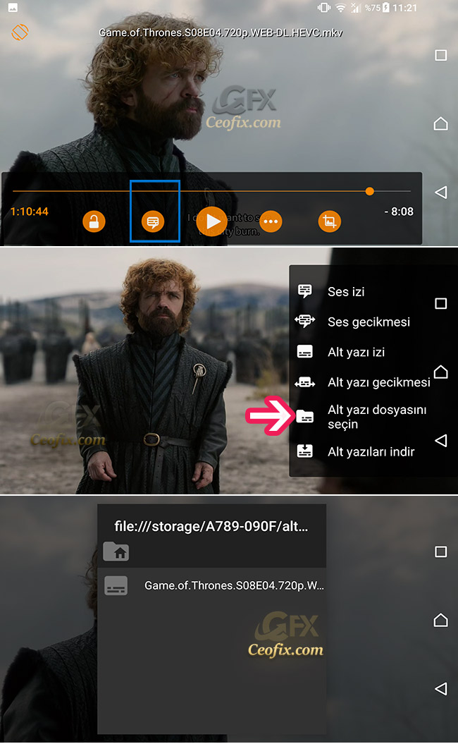 Android VLC Player’da Alt Yazı Dosyası Nasıl Gösterilir