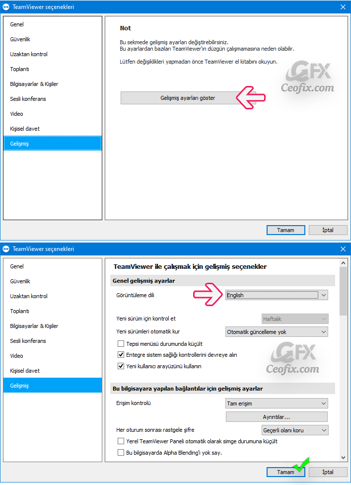 Team Viewer Dili Nasıl Değiştirilir
